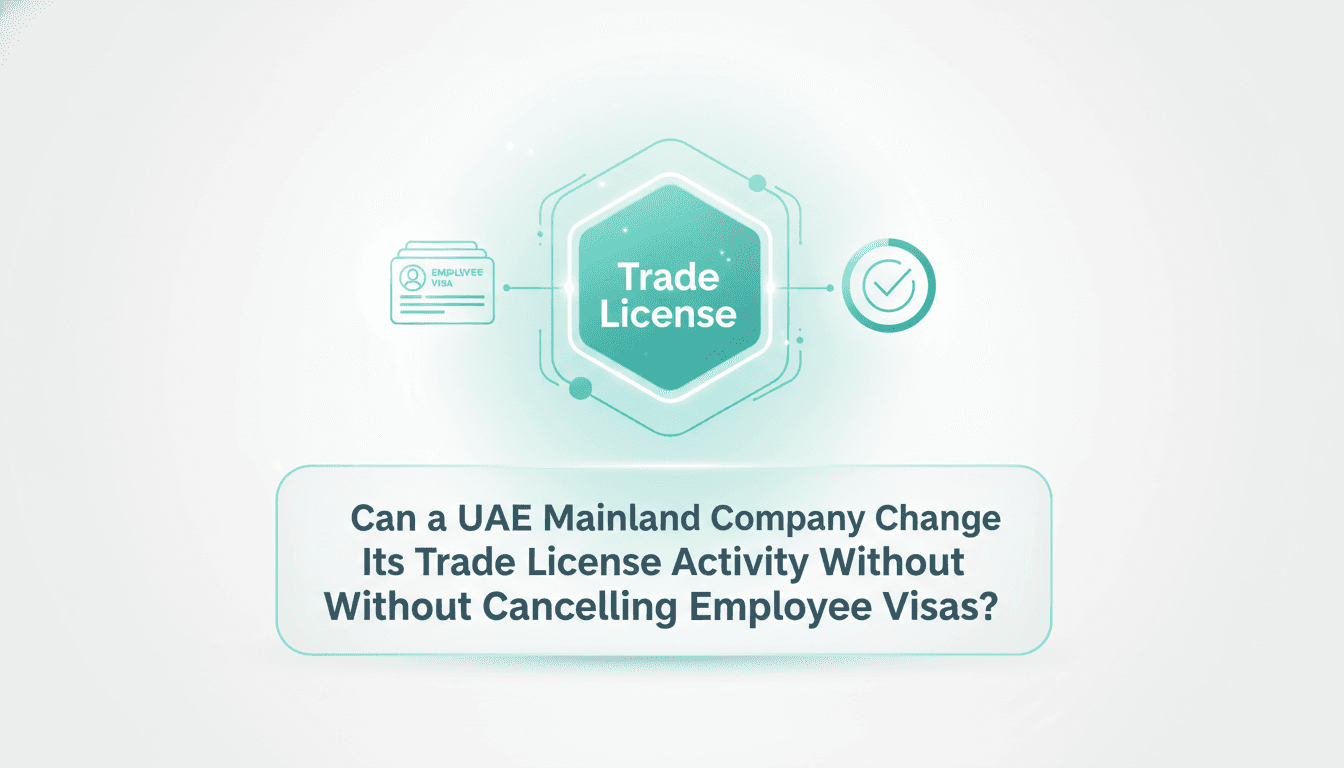 Can a UAE Mainland Company Change Its Trade License Activity Without Cancelling Employee Visas?