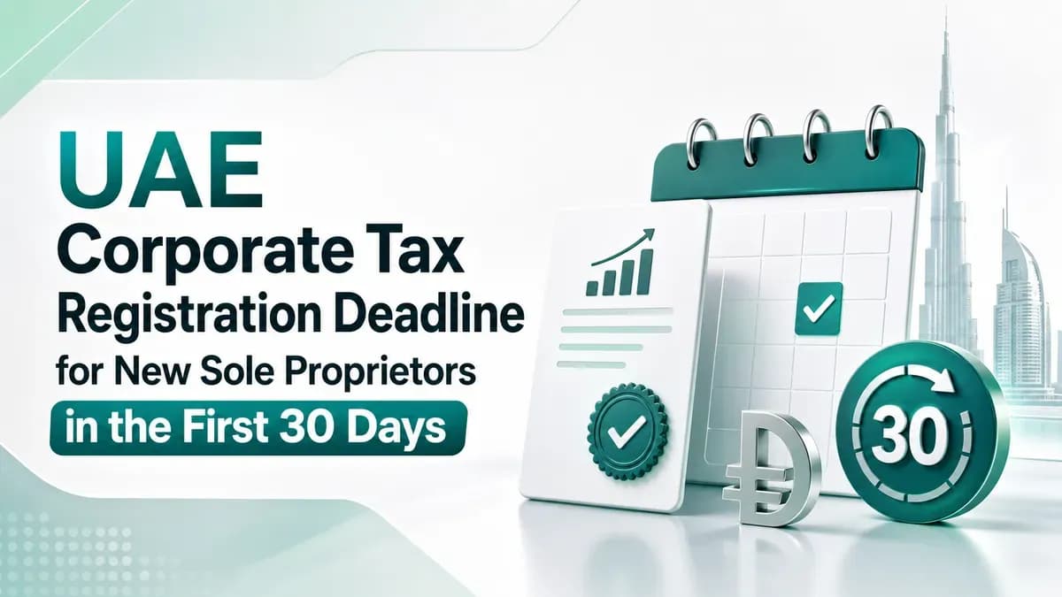 UAE Corporate Tax Registration Deadline for New Sole Proprietors in the First 30 Days